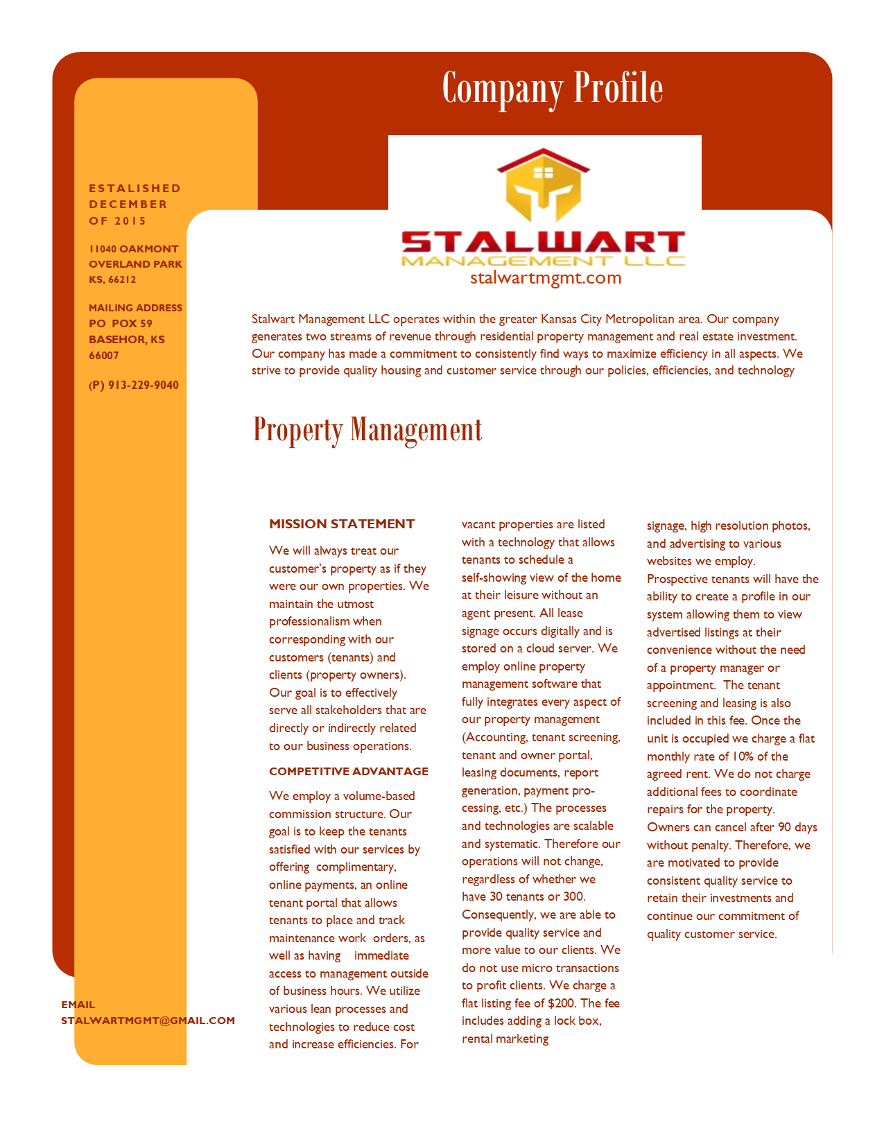 About Us Stalwart Property Management